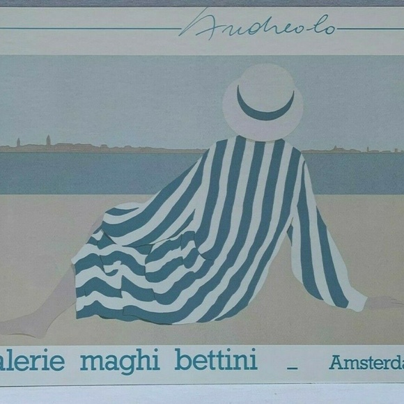 In Search Of: vintage print by Aldo Andreolo ft. Lady on Serene Beach - Picture 4 of 4